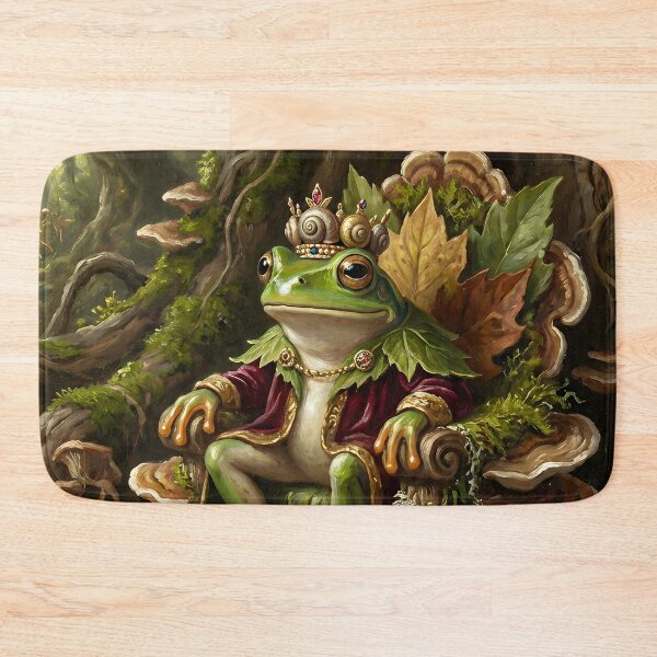Item preview, Enchanted Frog King – Whimsical Cottagecore Forest Fantasy Illustration designed and sold by cr6zym1nd.