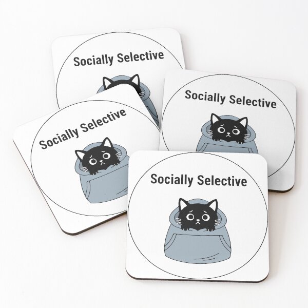 Item preview, Socially Selective Cat Shirt – Funny Introvert Black Cat Hoodie Cartoon Minimalist Meme Design designed and sold by Design-Pro-21.