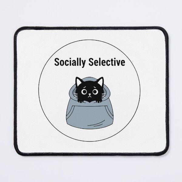 Item preview, Socially Selective Cat Shirt – Funny Introvert Black Cat Hoodie Cartoon Minimalist Meme Design designed and sold by Design-Pro-21.