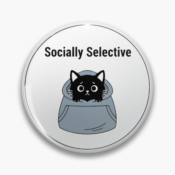 Item preview, Socially Selective Cat Shirt – Funny Introvert Black Cat Hoodie Cartoon Minimalist Meme Design designed and sold by Design-Pro-21.