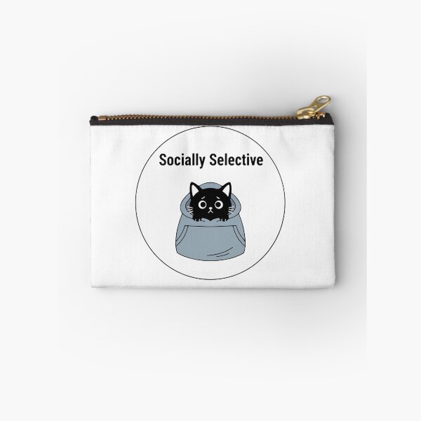 Item preview, Socially Selective Cat Shirt – Funny Introvert Black Cat Hoodie Cartoon Minimalist Meme Design designed and sold by Design-Pro-21.