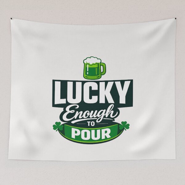 Item preview, Lucky Enough to Pour – Funny St. Patrick’s Day Beer designed and sold by Pawsome Quotes.