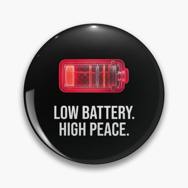 Item preview, Low Battery High Peace – Calm Anti-Tech Tee designed and sold by Karlas-things.