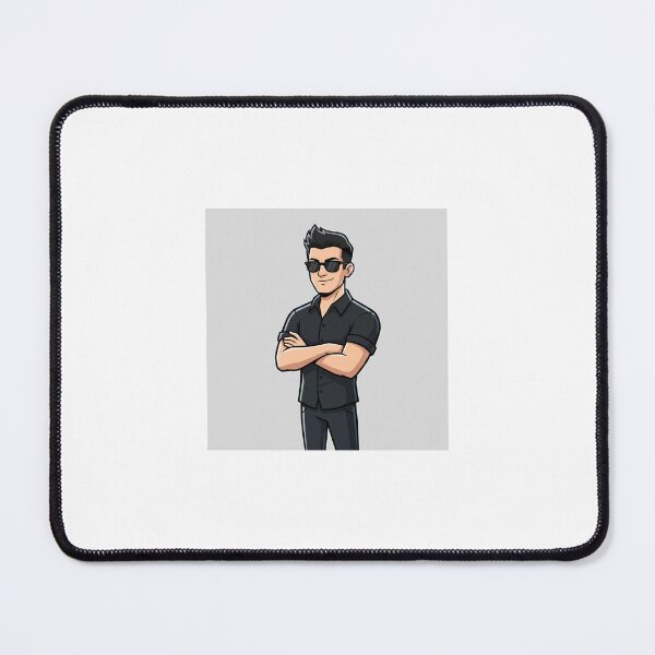 Item preview, Cool Cartoon Man with Sunglasses – Confident Black Outfit Illustration designed and sold by TrendTonic1.