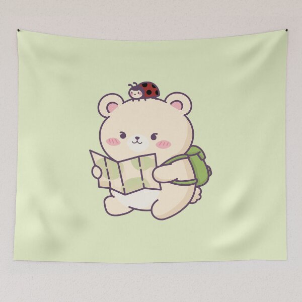 Item preview, Cute Traveler Bear Holding Map - Adorable Adventure Bear designed and sold by Artilura.