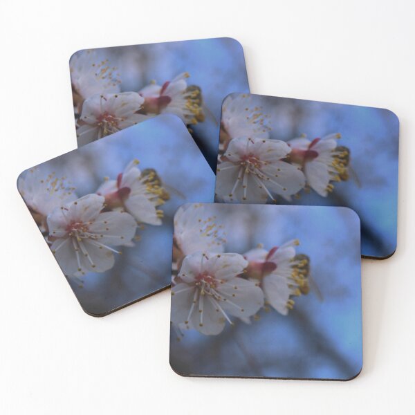 Item preview, Honey Bee on White Fruit Tree Blossom and Blue Sky designed and sold by vikko-art.