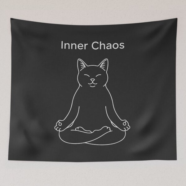 Item preview, Inner Chaos Cat Shirt – Funny Meditating Yoga Cat Minimalist Line Art Zen Humor T-Shirt designed and sold by Design-Pro-21.
