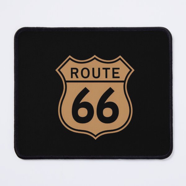 Item preview, Route 66 shield logo on black background designed and sold by Rue Market.