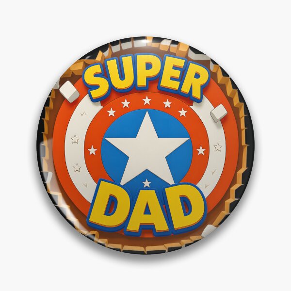 Item preview, Super Dad Superhero Shield 3D Comic Style Gift designed and sold by DrukNaStyl.
