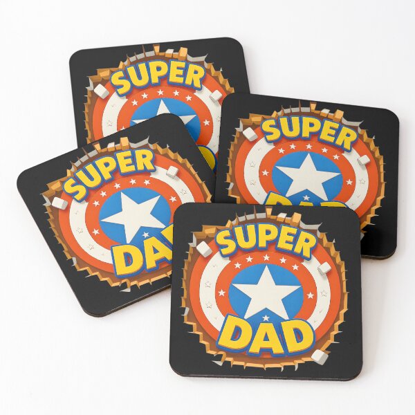 Item preview, Super Dad Superhero Shield 3D Comic Style Gift designed and sold by DrukNaStyl.