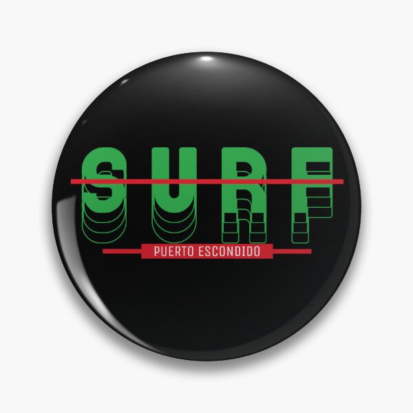 Item preview, Surf Puerto Escondido Graphic | Edgy 3D Font in Mexican Flag Colors | Surf Art designed and sold by Bold & Brewed.