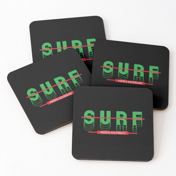Item preview, Surf Puerto Escondido Graphic | Edgy 3D Font in Mexican Flag Colors | Surf Art designed and sold by Bold & Brewed.