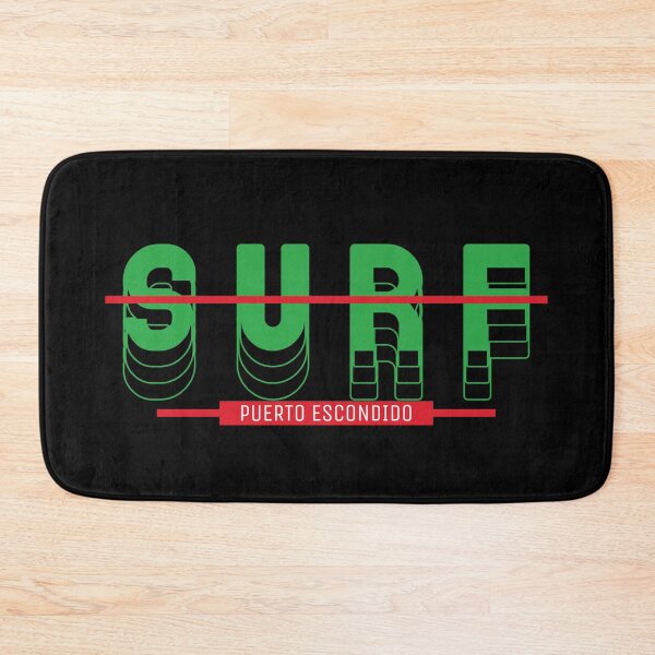 Item preview, Surf Puerto Escondido Graphic | Edgy 3D Font in Mexican Flag Colors | Surf Art designed and sold by Bold & Brewed.