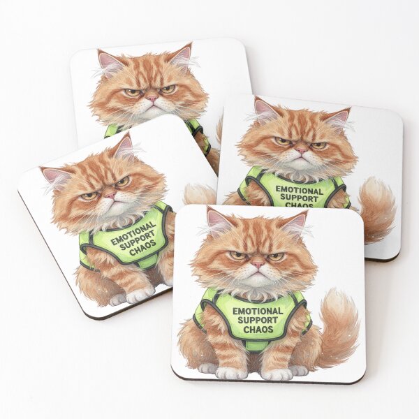 Item preview, Certified Emotional Support Chaos - Funny Ginger Cat designed and sold by GiggleSnaps.