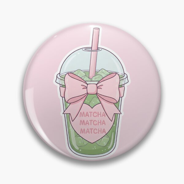 Item preview, Coquette Matcha Iced Latte Bow Aesthetic – Pink Kawaii Drink Illustration designed and sold by GiftsCreek.