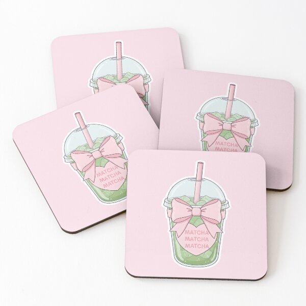 Item preview, Coquette Matcha Iced Latte Bow Aesthetic – Pink Kawaii Drink Illustration designed and sold by GiftsCreek.