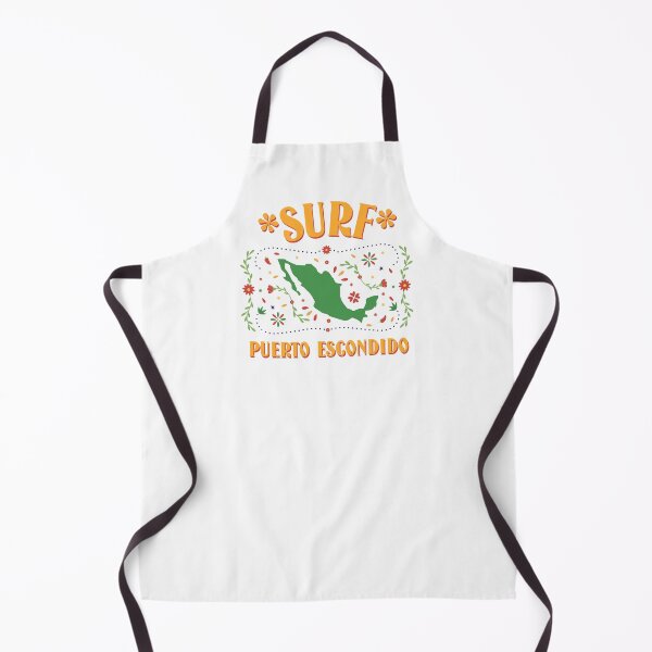 Item preview, Mexico Outline Floral Design with Flag Colors | Surf Puerto Escondido Travel Art designed and sold by Bold & Brewed.