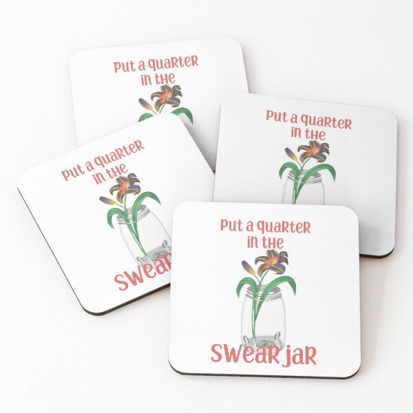 Item preview, put a quarter in the swear jar - floral mason jar designed and sold by thecamillest.