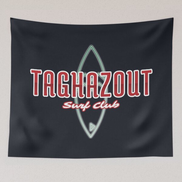 Item preview, Taghazout Surf Club Surfboard Design - Moroccan Flag Colors, Surfing Art, Beach Decor, Taghazout Surfing Gift, Morocco Beach Vibes, Surf Lover Artwork designed and sold by Bold & Brewed.