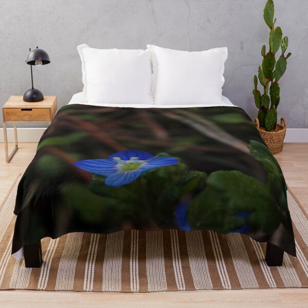 Item preview, Tiny Blue Veronica Flower on Forest Ground Macro designed and sold by vikko-art.