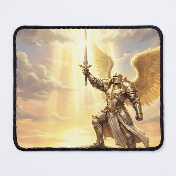 Item preview, Golden Winged Paladin - Epic Fantasy Warrior & Divine Light Art designed and sold by TheodoreZingal.