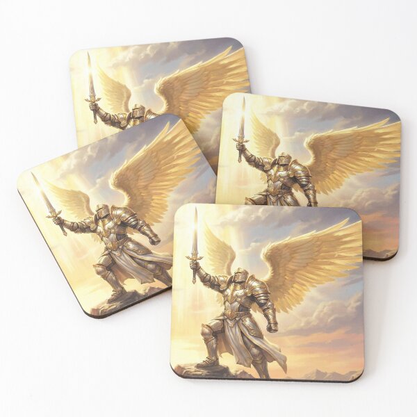 Item preview, Golden Winged Paladin - Epic Fantasy Warrior & Divine Light Art designed and sold by TheodoreZingal.