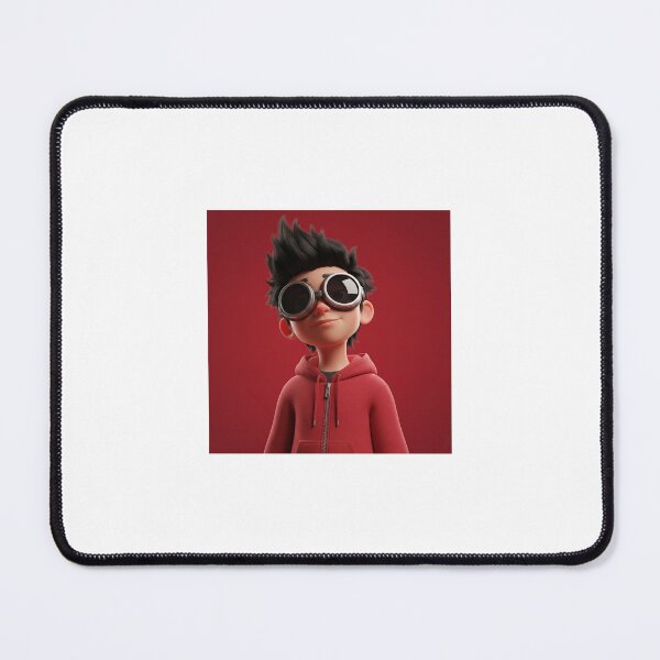 Item preview, Cool 3D Cartoon Boy with Goggles – Red Hoodie Character Art designed and sold by TrendTonic1.
