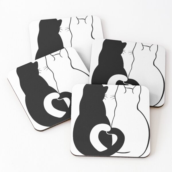 Item preview, Cat Love – Black & White Intertwined Cat Line Art designed and sold by Bellynza.