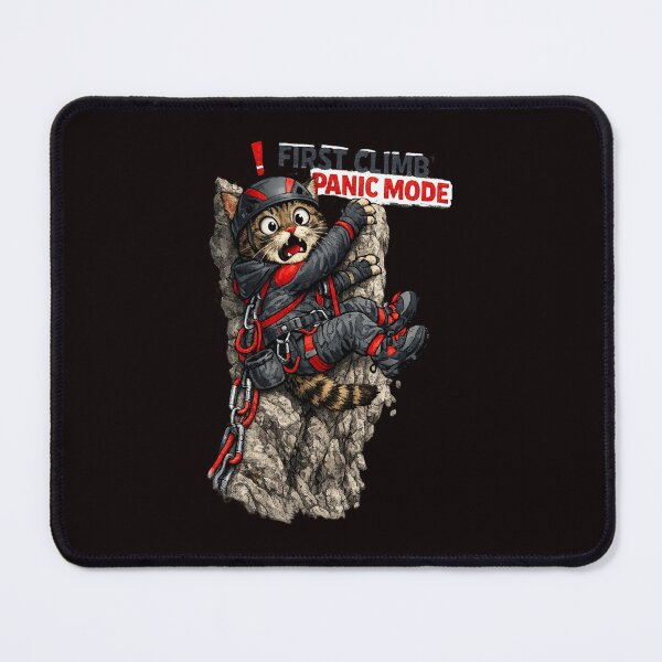 Item preview, First Climb Panic Mode – Funny Cat Climber Sticker designed and sold by Tadeusz1.