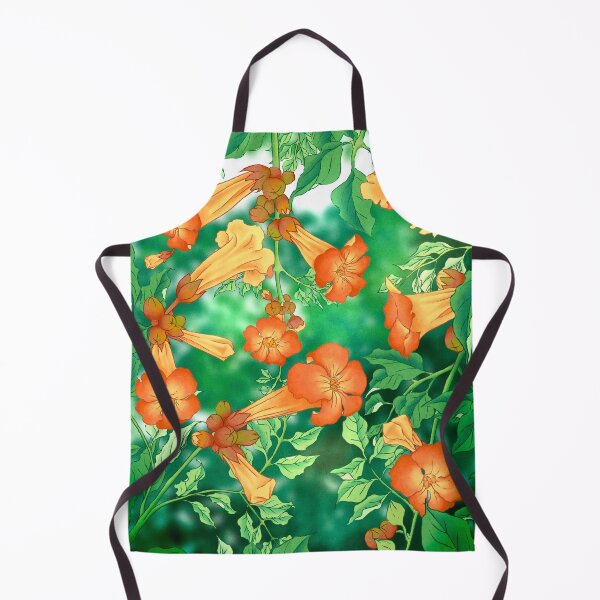 Item preview, Noble Summer: Vibrant Trumpet Creepers in Bloom  designed and sold by QamarART Paintings.