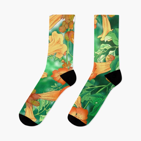 Item preview, Noble Summer: Vibrant Trumpet Creepers in Bloom designed and sold by QamarART Paintings.