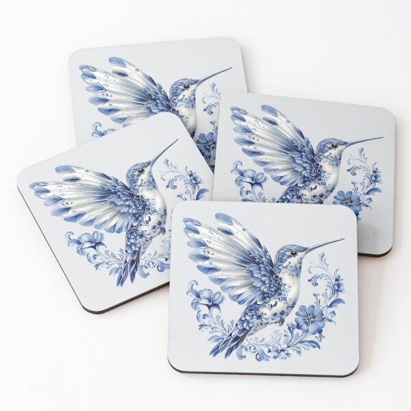 Item preview, Porcelain Blue Hummingbird 6 designed and sold by Dawne's Designs.