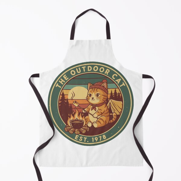 Item preview, The Outdoor Cat Shirt – Vintage Camping Cat Retro Campfire Adventure Tabby Cat Logo Design designed and sold by Design-Pro-21.
