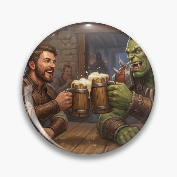 Item preview, Orc & Human Tavern Toast - Fantasy RPG Friendship Art designed and sold by TheodoreZingal.