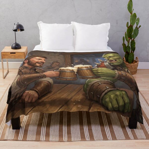 Item preview, Orc & Human Tavern Toast - Fantasy RPG Friendship Art designed and sold by TheodoreZingal.