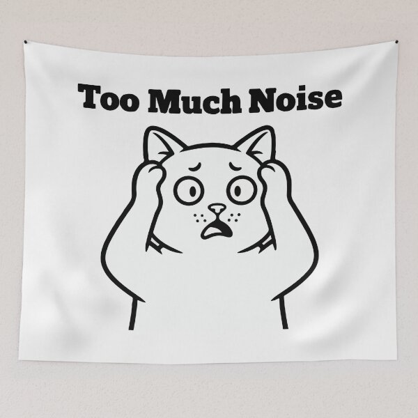 Item preview, Too Much Noise Cat Shirt – Funny Overwhelmed Introvert Cat Minimalist Line Art Anxiety Humor Design designed and sold by Design-Pro-21.