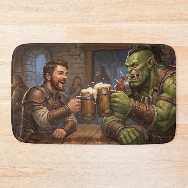 Item preview, Orc & Human Tavern Toast - Fantasy RPG Friendship Art designed and sold by TheodoreZingal.