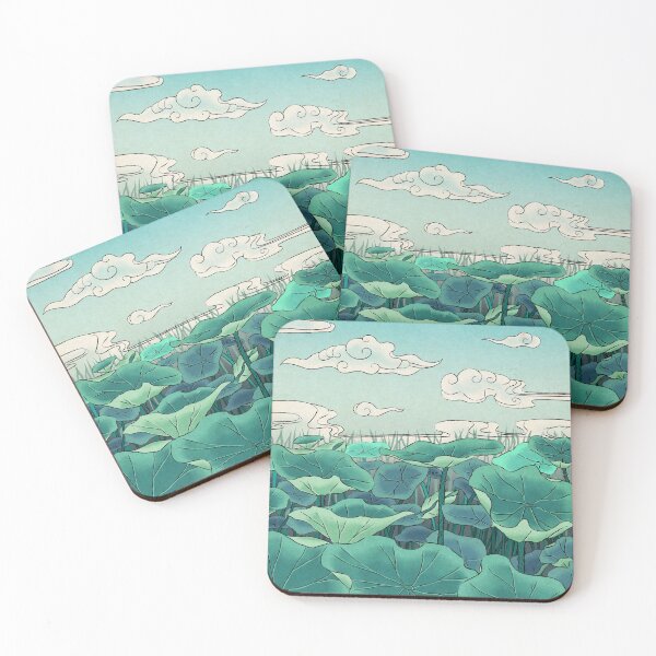 Item preview, Infinite Calm: Lush Lotus Leaves under the Midday Sun  designed and sold by QamarART Paintings.