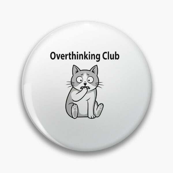 Artikelvorschau, „Overthinking Club Cat“-Shirt – Lustiges, minimalistisches Design mit ängstlichem Katzen-Meme und Humor entworfen und verkauft von Design-Pro-21.