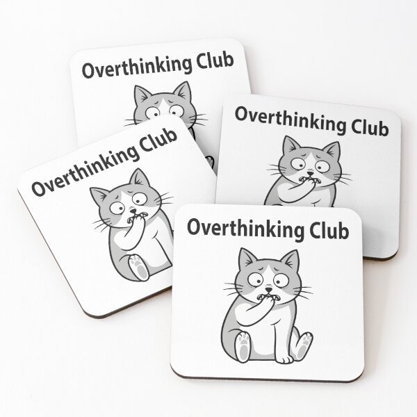 Item preview, Overthinking Club Cat Shirt – Funny Anxious Cat Meme Cartoon Minimalist Anxiety Humor Design designed and sold by Design-Pro-21.