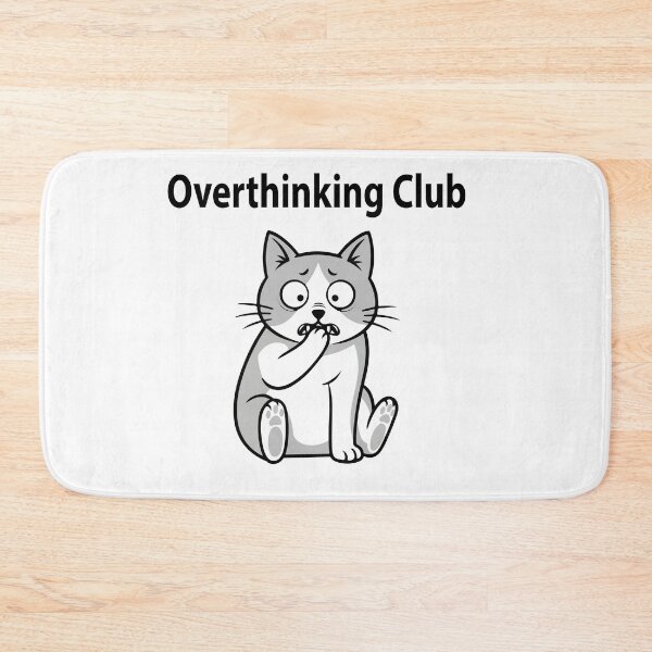 Item preview, Overthinking Club Cat Shirt – Funny Anxious Cat Meme Cartoon Minimalist Anxiety Humor Design designed and sold by Design-Pro-21.