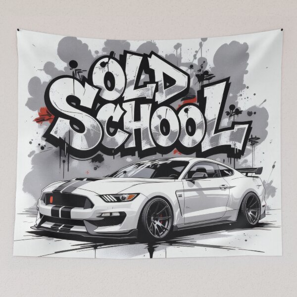 Item preview, Ford Mustang – American Muscle Car Street Art Illustration designed and sold by Salimgor Hangaround Music.
