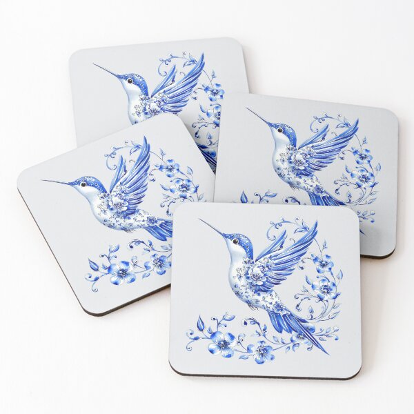 Item preview, Porcelain Blue Hummingbird 7 designed and sold by Dawne's Designs.