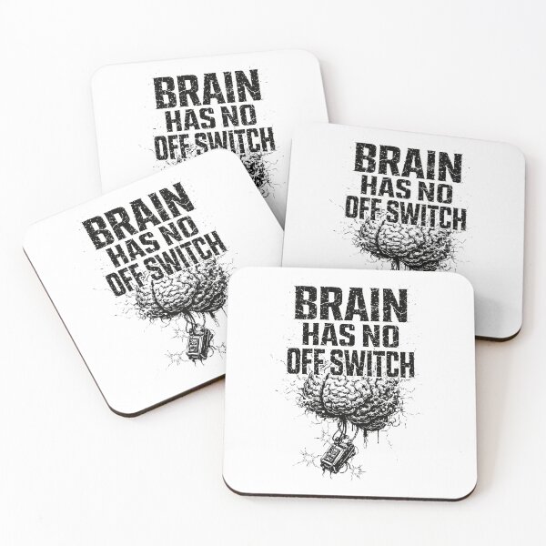 Item preview, Brain Has No Off Switch – Overthinking Humor Mental Health Quote Design designed and sold by Ramkumar2025.
