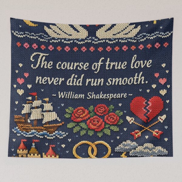 Item preview, Shakespeare's True Love quote in a knitting pattern designed and sold by Mauswohn.