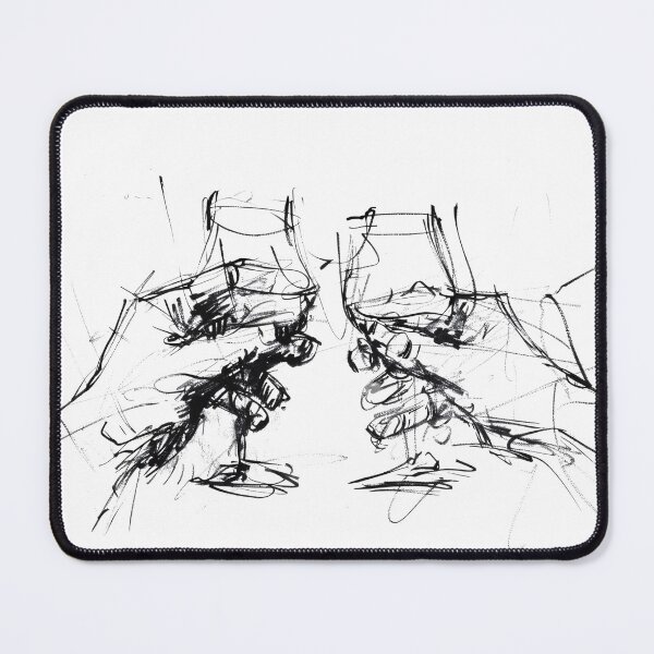 Item preview, Hands Making a Toast designed and sold by SleekLineSketches.