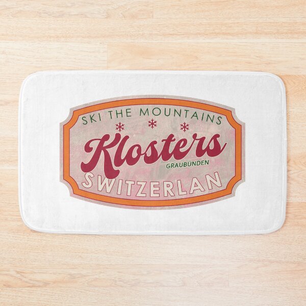 Item preview, Klosters, Switzerland, Graubünden, Ski, textured skiing badge designed and sold by Wanderful-roads.