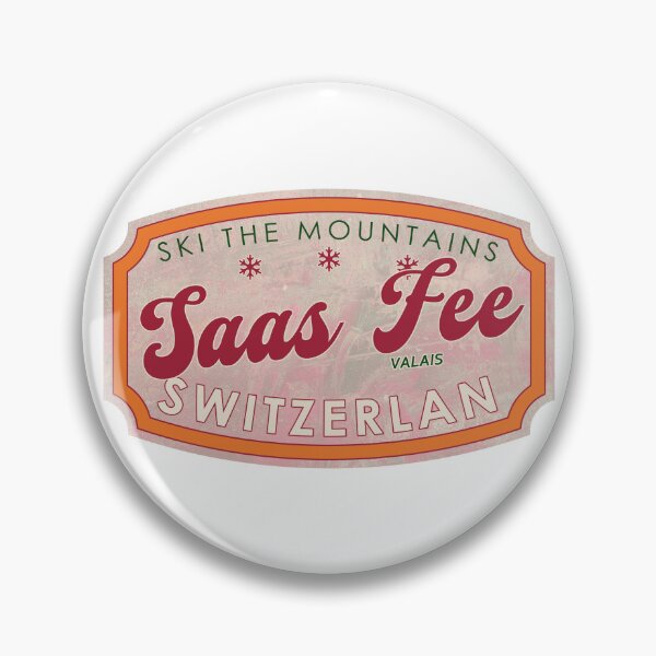 Item preview, Saas Fee, Switzerland, Valais, Ski, textured skiing badge designed and sold by Wanderful-roads.