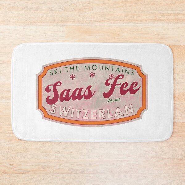 Item preview, Saas Fee, Switzerland, Valais, Ski, textured skiing badge designed and sold by Wanderful-roads.