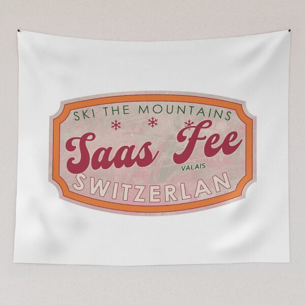 Item preview, Saas Fee, Switzerland, Valais, Ski, textured skiing badge designed and sold by Wanderful-roads.